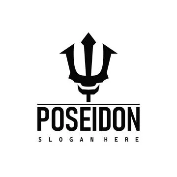 Trident logo weapon concept,  pitchfork weapon as a symbol of poseidon, nep.. Stock Illustration