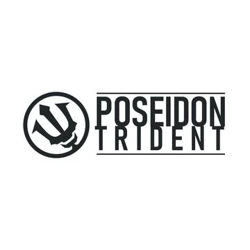 Trident logo weapon concept,  pitchfork weapon as a symbol of poseidon, nep.. Stock Illustration