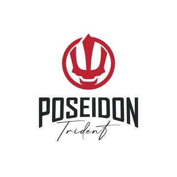 Trident logo weapon concept,  pitchfork weapon as a symbol of poseidon, nep.. Stock Illustration