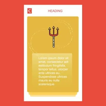 Trident  mobile vertical banner design design. Vector Illustrazione stock