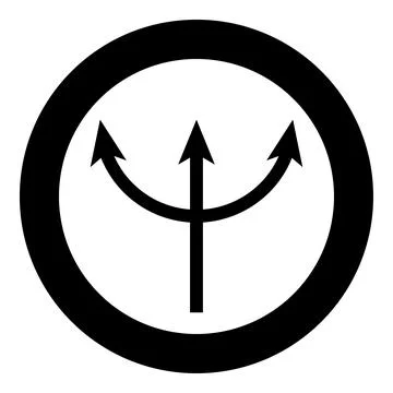 Trident Neptune icon in circle round black color vector illustration image so Illustrazione stock