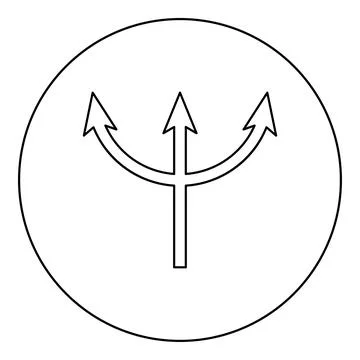 Trident Neptune icon in circle round black color vector illustration image .. Stockillustratie
