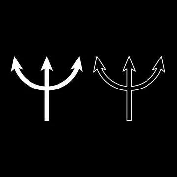 Trident Neptune set icon white color vector illustration image solid fill o.. イラスト素材