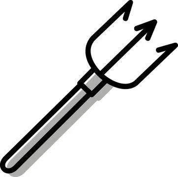 Trident pitchfork devil weapon tool symbol Stock Illustration