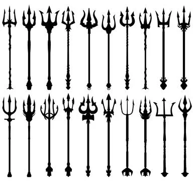 Trident silhouette Stock Illustration