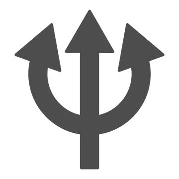 Trident solid icon. Devil pitchfork evil fork sign. Halloween party vector イラスト素材