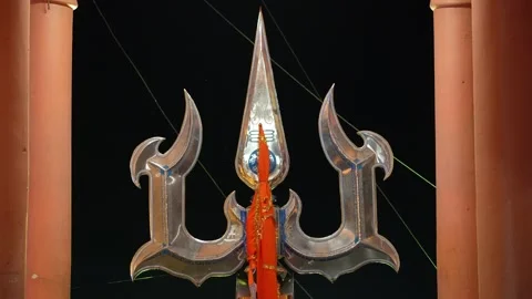 Trident Symbols (Trishul) Representing Lord Shiva Stock Footage 334235801