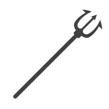 Trident . Trident devil flat. Neptune red trident Stock Illustration