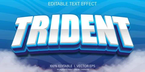 Trident vector text effect with modern style design Stock Illustration
