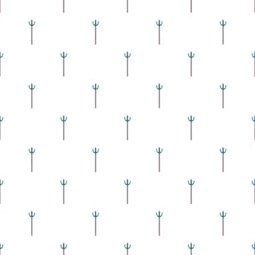 Trident weapon pattern repeating across white background Illustrazione stock