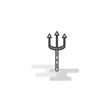 Trident  Web Icon. Flat Line Filled Gray Icon Vector Illustrazione stock