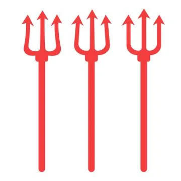Tridents harpoons. Pitchfork devil set. Trident devil icon Stock Illustration