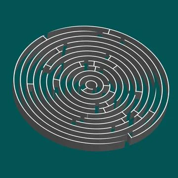 Tridimensional round maze tridimensional round maze, vector art illustrati... Stock Photos
