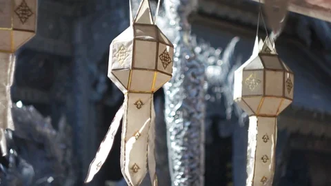 Triditional north on Thailand lantern Stock Footage 100661471