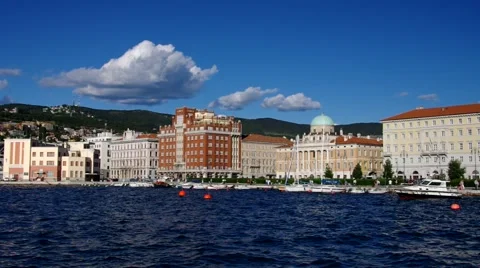 Trieste in Italy, the pier Stock Footage 55080083