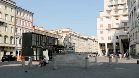 Trieste, Italy, view of the Borsa square Stock Footage 244080310