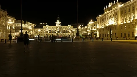 Trieste main square hyperlapse Stock Footage 91179825