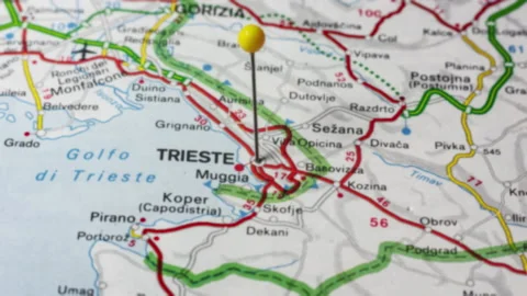 TRIESTE on a map Vídeo Stock 177373253