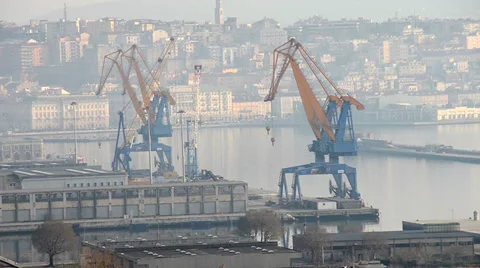 Trieste port crane 動画素材 36453905