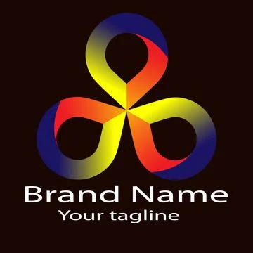 Trifecta Gradient Swirl logo design Stock Illustration