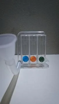 Triflow Tri ball incentive spirometer Stock Photos