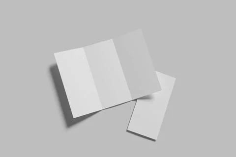 Trifold Brochure Blank Mockup Stock Illustration