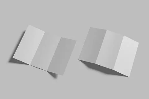 Trifold Brochure Blank Mockup Stock Illustration