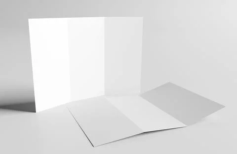 Trifold Brochure Mock up - 3d rendering Stock Photos