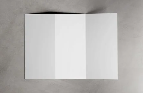 Trifold Brochure Mock up - 3d rendering Stock Photos