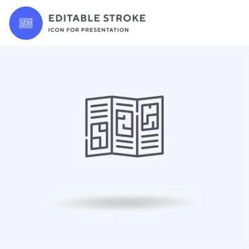 Trifold icon vector, filled flat sign, solid pictogram isolated on white, logo Illustrazione stock