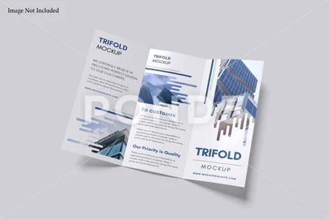 Trifold mockup with grey background PSD Template