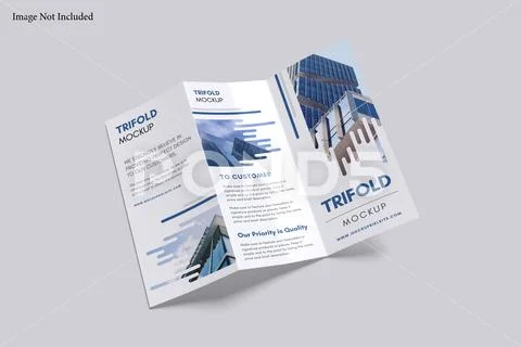 Trifold mockup with grey background Modello PSD