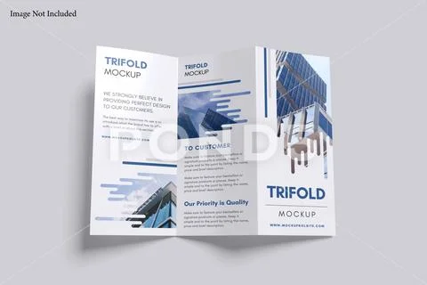 Trifold mockup with grey background Modello PSD
