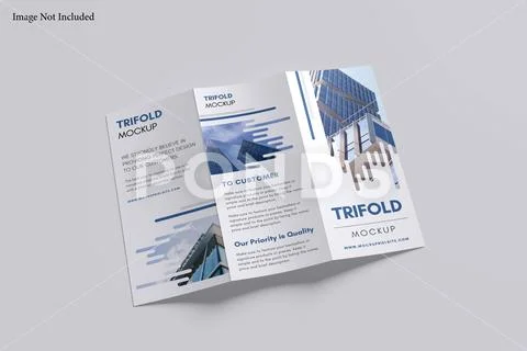 Trifold mockup with grey background PSD Template