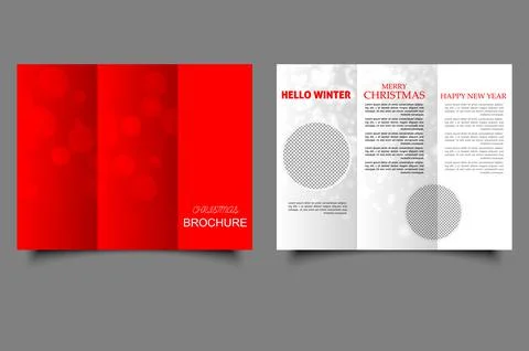 Trifold vector Christmas brochure background Stock Illustration