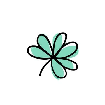 Trifoliate clover doodle icon, vector illustration Stock Illustration