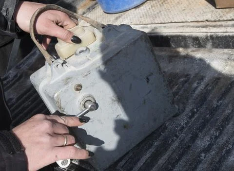 Trigger and cable to ignite an explosion Stock Photos