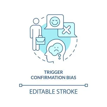 Trigger confirmation bias turquoise concept icon Ilustración de archivo