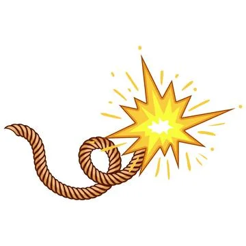 Trigger dynamite fuse cartoon vector illustration Stock Illustration