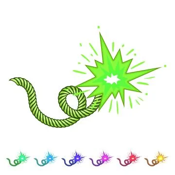Trigger dynamite fuse cartoon vector graphic Stock Illustration