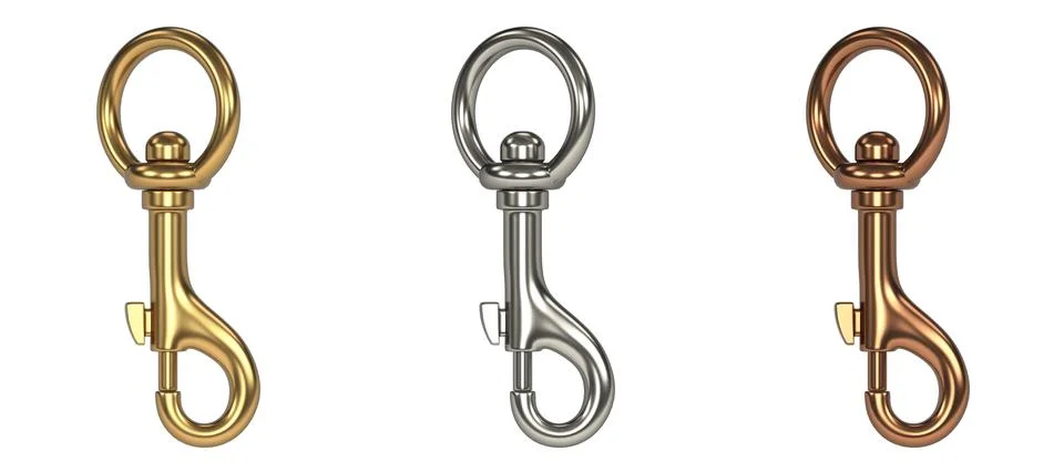 Trigger hooks with circle chain 3D Stock Illustration