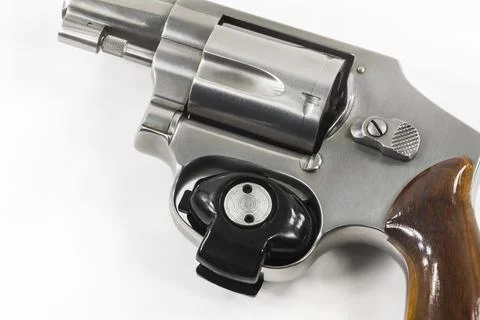 Trigger Lock on 38 Caliber Hand Gun Stock Photos