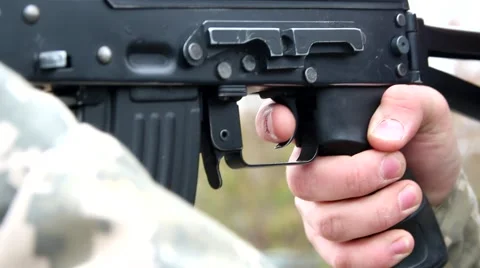 The trigger of the machine Stock Footage 62559447