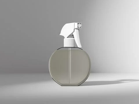 Trigger spray bottle mockup, 500 ml rounded PET plastic sprayer packaging Stock Illustration