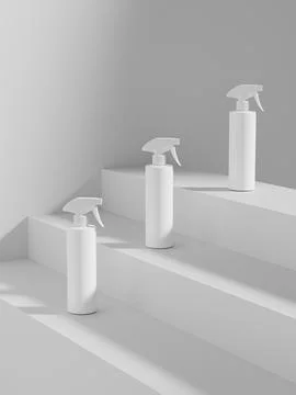 Trigger spray bottle mockup, 500ml plastic sprayer packaging Stock Illustration