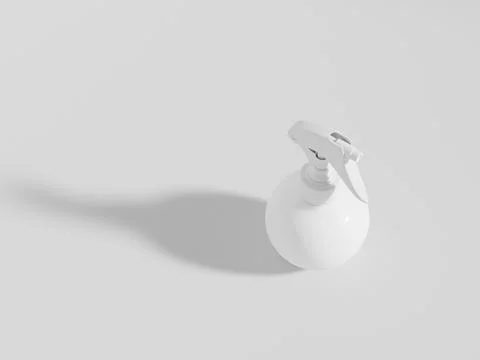 Trigger spray bottle mockup, ball-shaped PET plastic sprayer packaging Illustrazione stock