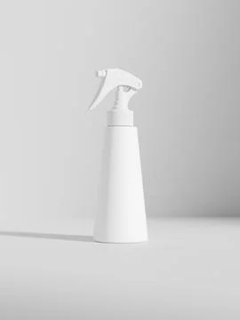 Trigger spray bottle mockup, cone-shaped PET plastic sprayer packaging Illustrazione stock