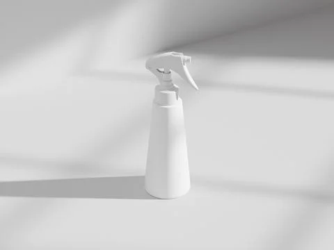 Trigger spray bottle mockup, cone-shaped PET plastic sprayer packaging Stock Illustration