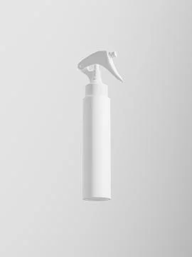 Trigger spray bottle mockup, PET plastic sprayer packaging Illustrazione stock