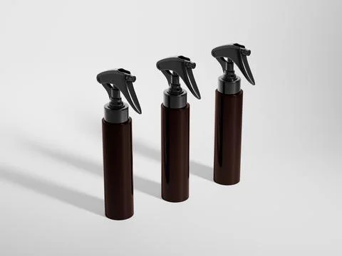 Trigger spray bottle mockup, PET plastic sprayer packaging Illustrazione stock